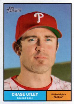 #179a Chase Utley - Philadelphia Phillies - 2010 Topps Heritage Baseball