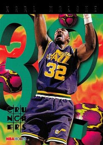#17 Karl Malone - Utah Jazz - 1995-96 Hoops Basketball - Number Crunchers