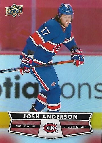 #17 Josh Anderson - Montreal Canadiens - 2021-22 Upper Deck Tim Hortons Hockey