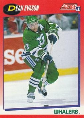 #17 Dean Evason - Hartford Whalers - 1991-92 Score Canadian Bilingual Hockey