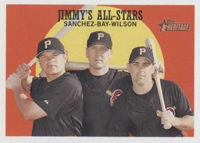 #17 Jimmy's All-Stars Freddy Sanchez / Jason Bay / Jack Wilson - Pittsburgh Pirates - 2008 Topps Heritage Baseball