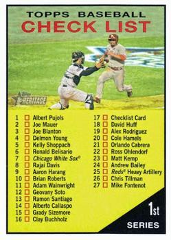 #17 Checklist: 1-75 - Philadelphia Phillies - 2010 Topps Heritage Baseball