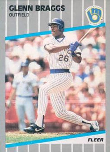 #180 Glenn Braggs - Milwaukee Brewers - 1989 Fleer Baseball