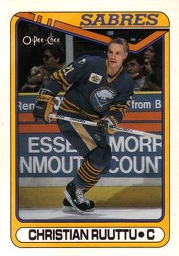 #182 Christian Ruuttu - Buffalo Sabres - 1990-91 O-Pee-Chee Hockey
