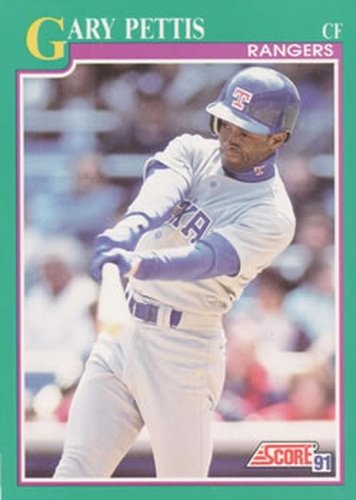 #182 Gary Pettis - Texas Rangers - 1991 Score Baseball