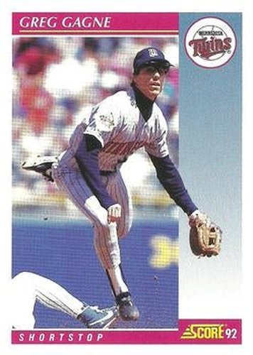 #182 Greg Gagne - Minnesota Twins - 1992 Score Baseball