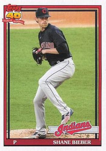 #183 Shane Bieber - Cleveland Indians - 2021 Topps Archives Baseball