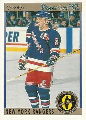#183 Brian Leetch - New York Rangers - 1991-92 O-Pee-Chee Premier Hockey