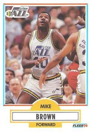 #183 Mike Brown - Utah Jazz - 1990-91 Fleer Basketball