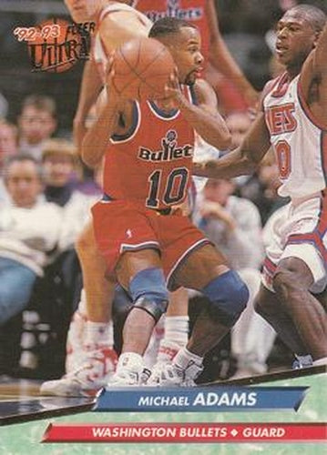 #184 Michael Adams - Washington Bullets - 1992-93 Ultra Basketball