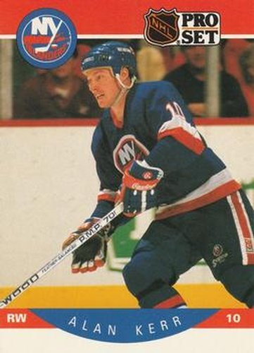 #184 Alan Kerr - New York Islanders - 1990-91 Pro Set Hockey