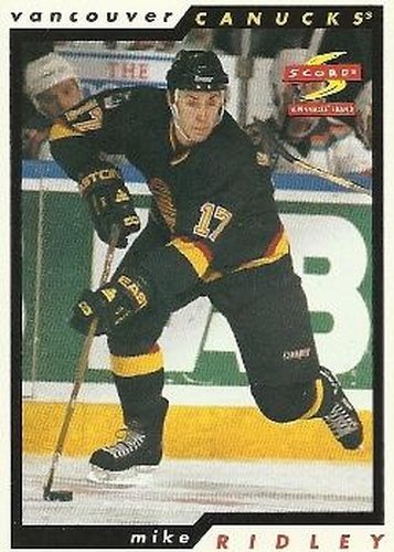 #184 Mike Ridley - Vancouver Canucks - 1996-97 Score Hockey