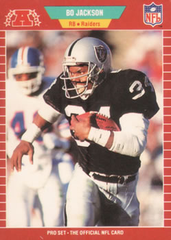 #185 Bo Jackson - Los Angeles Raiders - 1989 Pro Set Football