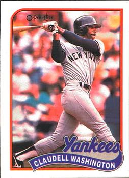 #185 Claudell Washington - New York Yankees - 1989 O-Pee-Chee Baseball