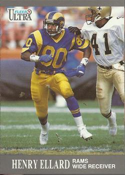 #185 Henry Ellard - Los Angeles Rams - 1991 Ultra Football