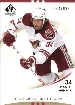 #185 Daniel Winnik - Phoenix Coyotes - 2007-08 SP Authentic Hockey