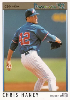 #186 Chris Haney - Montreal Expos - 1992 O-Pee-Chee Premier Baseball