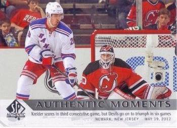 #187 Chris Kreider / Martin Brodeur - New York Rangers / New Jersey Devils - 2012-13 SP Authentic Hockey