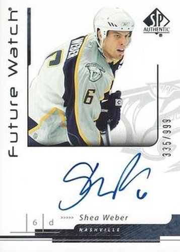 #187 Shea Weber - Nashville Predators - 2006-07 SP Authentic Hockey