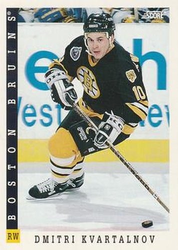 #187 Dmitri Kvartalnov - Boston Bruins - 1993-94 Score Canadian Hockey