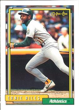 #187 Ernie Riles - Oakland Athletics - 1992 O-Pee-Chee Baseball