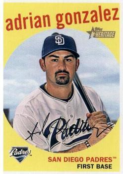 #188 Adrian Gonzalez - San Diego Padres - 2008 Topps Heritage Baseball