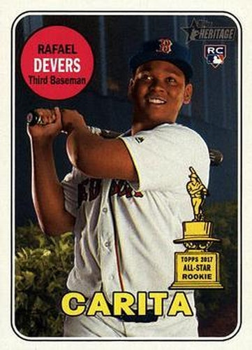 #189d Rafael Devers - Boston Red Sox - 2018 Topps Heritage Baseball