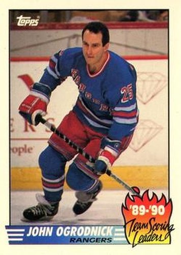 #18 John Ogrodnick - New York Rangers - 1990-91 Topps Hockey - Team Scoring Leaders