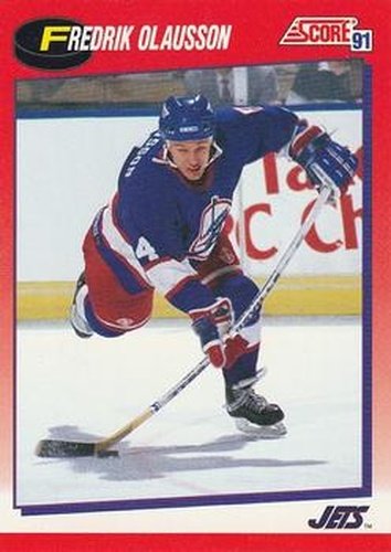 #18 Fredrik Olausson - Winnipeg Jets - 1991-92 Score Canadian Bilingual Hockey