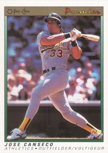 #18 Jose Canseco - Oakland Athletics - 1991 O-Pee-Chee Premier Baseball