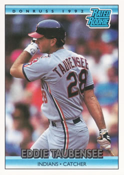 #18 Eddie Taubensee - Cleveland Indians - 1992 Donruss Baseball