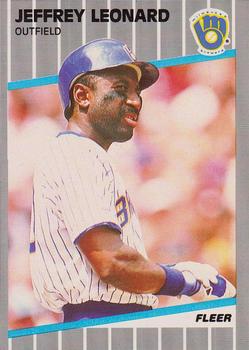 #190 Jeffrey Leonard - Milwaukee Brewers - 1989 Fleer Baseball