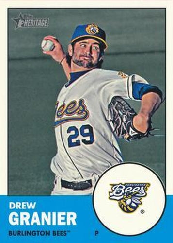 #190 Drew Granier - Burlington Bees - 2012 Topps Heritage Minor League Baseball