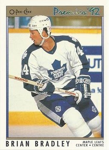 #190 Brian Bradley - Toronto Maple Leafs - 1991-92 O-Pee-Chee Premier Hockey