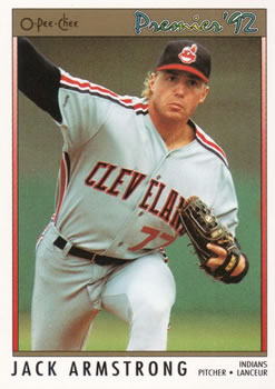 #192 Jack Armstrong - Cleveland Indians - 1992 O-Pee-Chee Premier Baseball