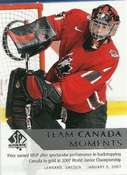 #193 Carey Price - Canada - 2012-13 SP Authentic Hockey