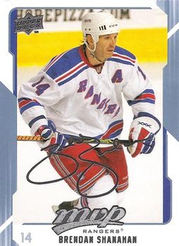 #193 Brendan Shanahan - New York Rangers - 2008-09 Upper Deck MVP Hockey