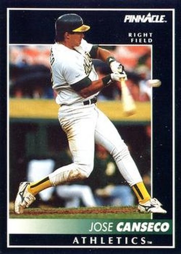 #130 Jose Canseco - Oakland Athletics - 1992 Pinnacle Baseball