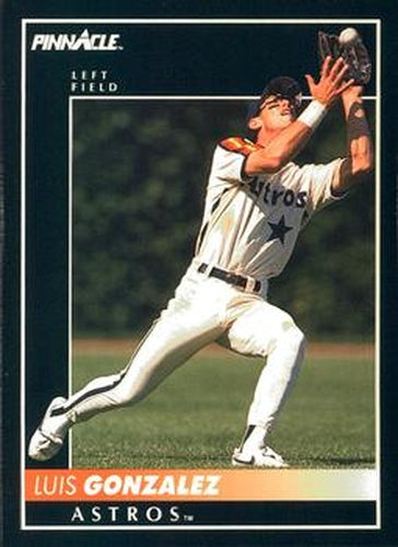 #163 Luis Gonzalez - Houston Astros - 1992 Pinnacle Baseball