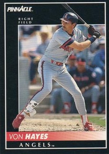 #326 Von Hayes - California Angels - 1992 Pinnacle Baseball