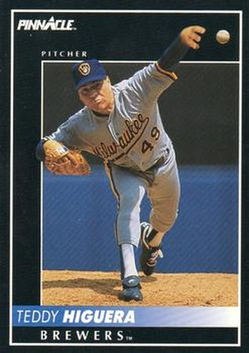 #439 Teddy Higuera - Milwaukee Brewers - 1992 Pinnacle Baseball