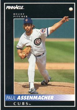 #466 Paul Assenmacher - Chicago Cubs - 1992 Pinnacle Baseball