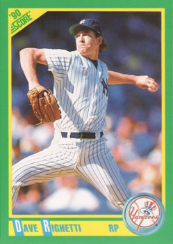 #194 Dave Righetti - New York Yankees - 1990 Score Baseball