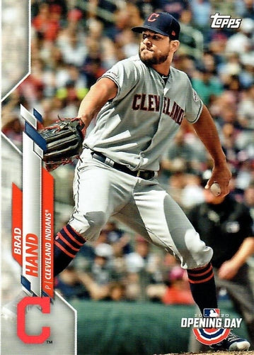 #195 Brad Hand - Cleveland Indians - 2020 Topps Opening Day Baseball