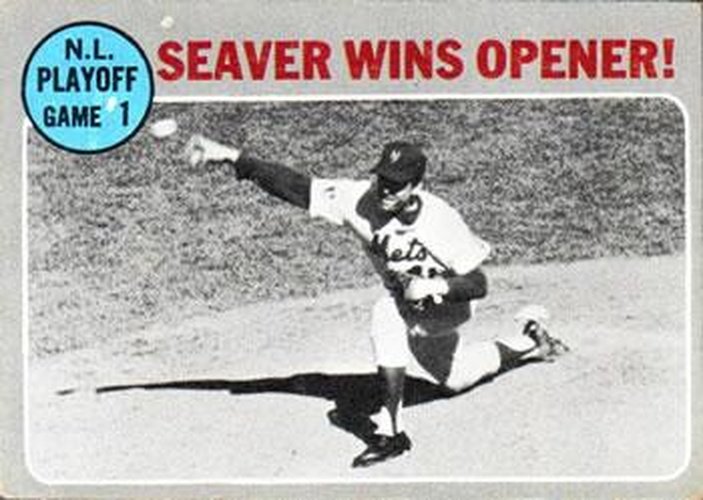 #195 N.L Playoff Game 1 - Seaver Wins Opener! - New York Mets / Atlanta Braves - 1970 Topps Baseball