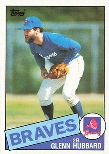#195 Glenn Hubbard - Atlanta Braves - 1985 Topps Baseball