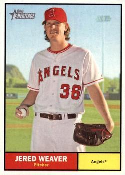 #195 Jered Weaver - Los Angeles Angels - 2010 Topps Heritage Baseball