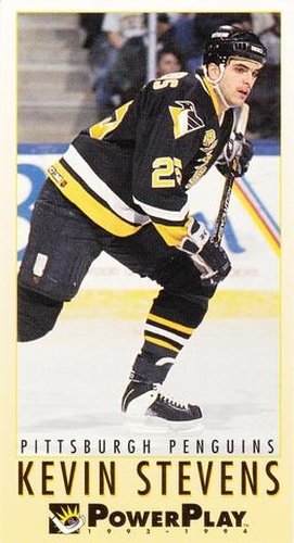 #195 Kevin Stevens - Pittsburgh Penguins - 1993-94 Fleer PowerPlay Hockey