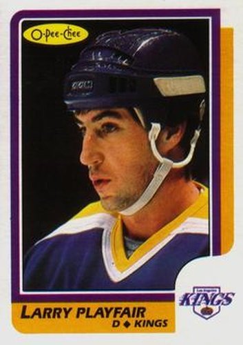 #195 Larry Playfair - Los Angeles Kings - 1986-87 O-Pee-Chee Hockey