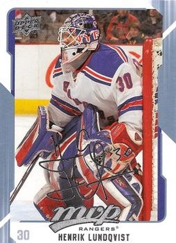 #196 Henrik Lundqvist - New York Rangers - 2008-09 Upper Deck MVP Hockey